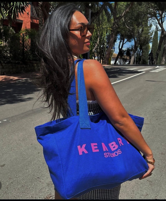 Large Iconic Blue Tote Bag